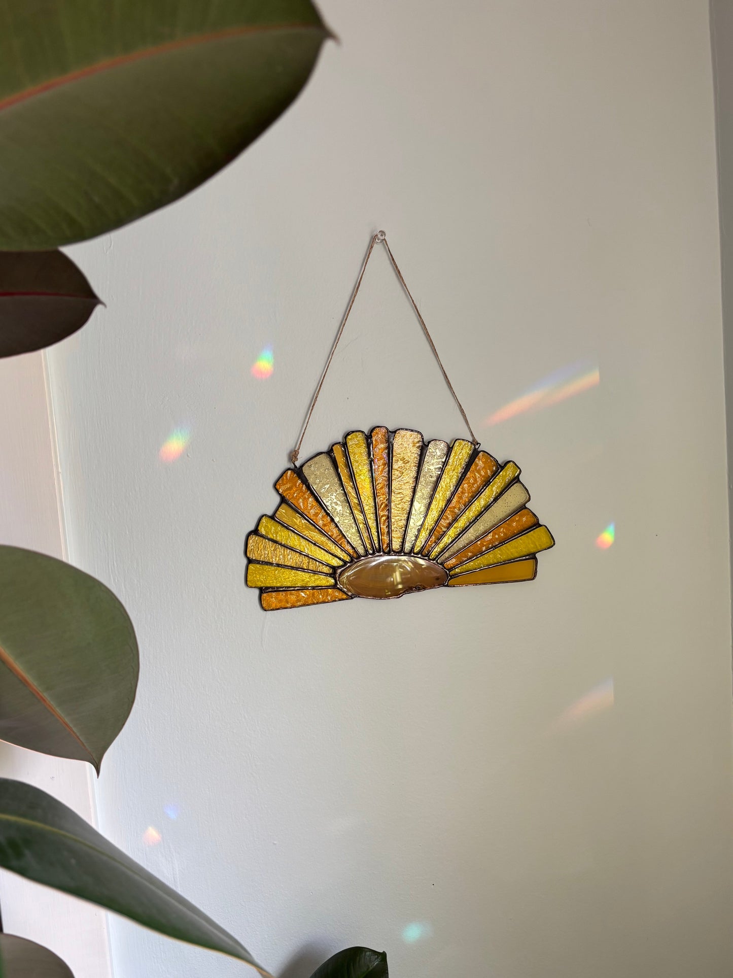 Agate Slice Stained Glass Suncatcher