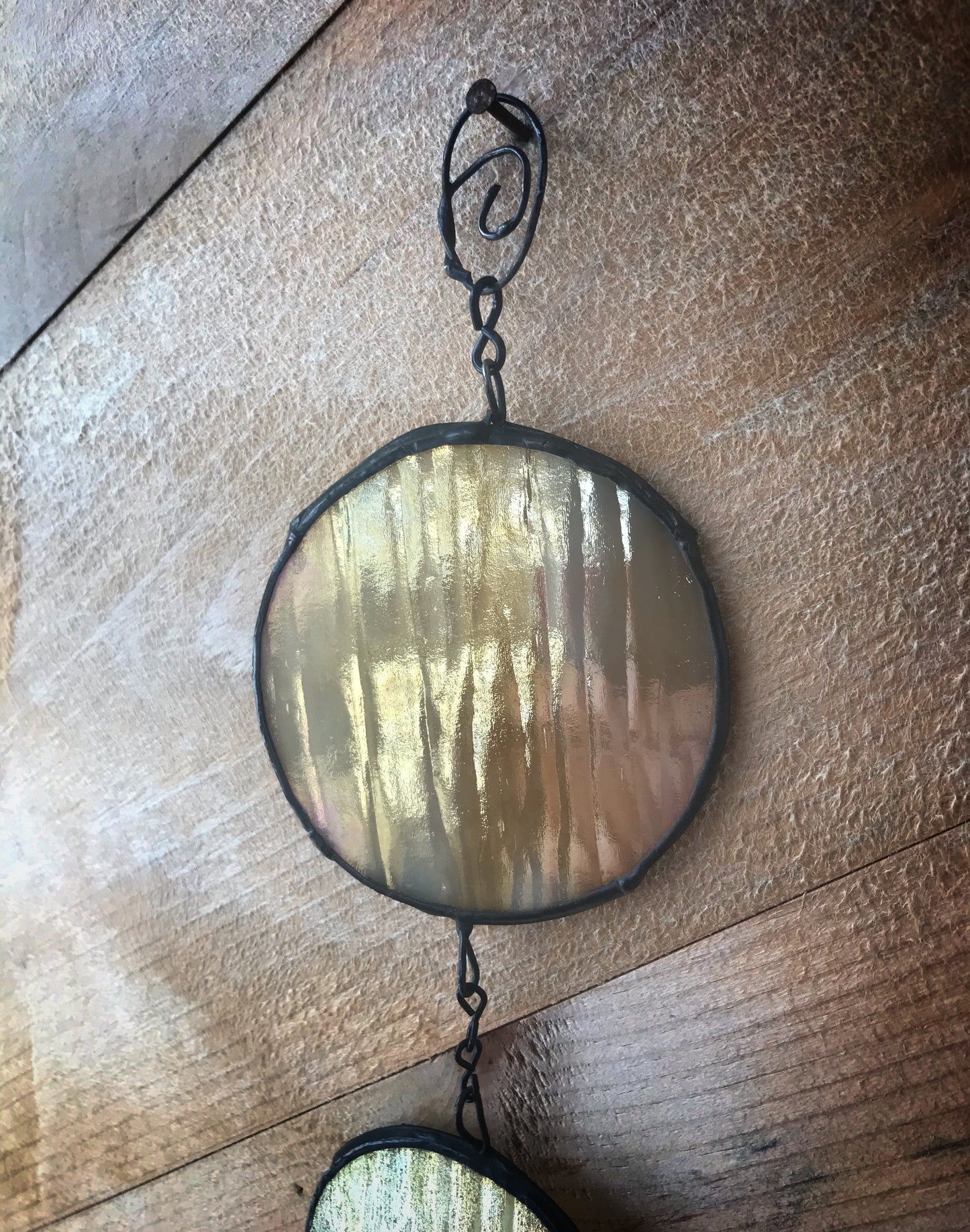 Iridescent Moon Phase with Quartz Crystal
