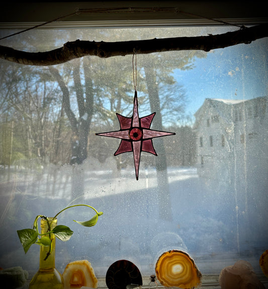 Nature Star Suncatcher with Pressed Flower