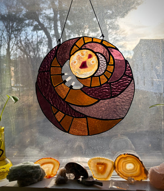 Amber Agate Spiral