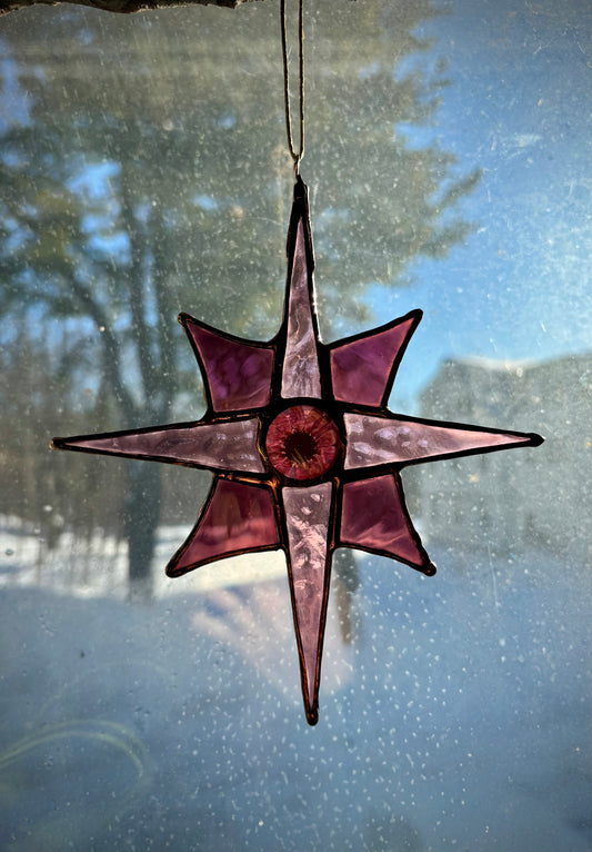 Nature Star Suncatcher with Pressed Flower