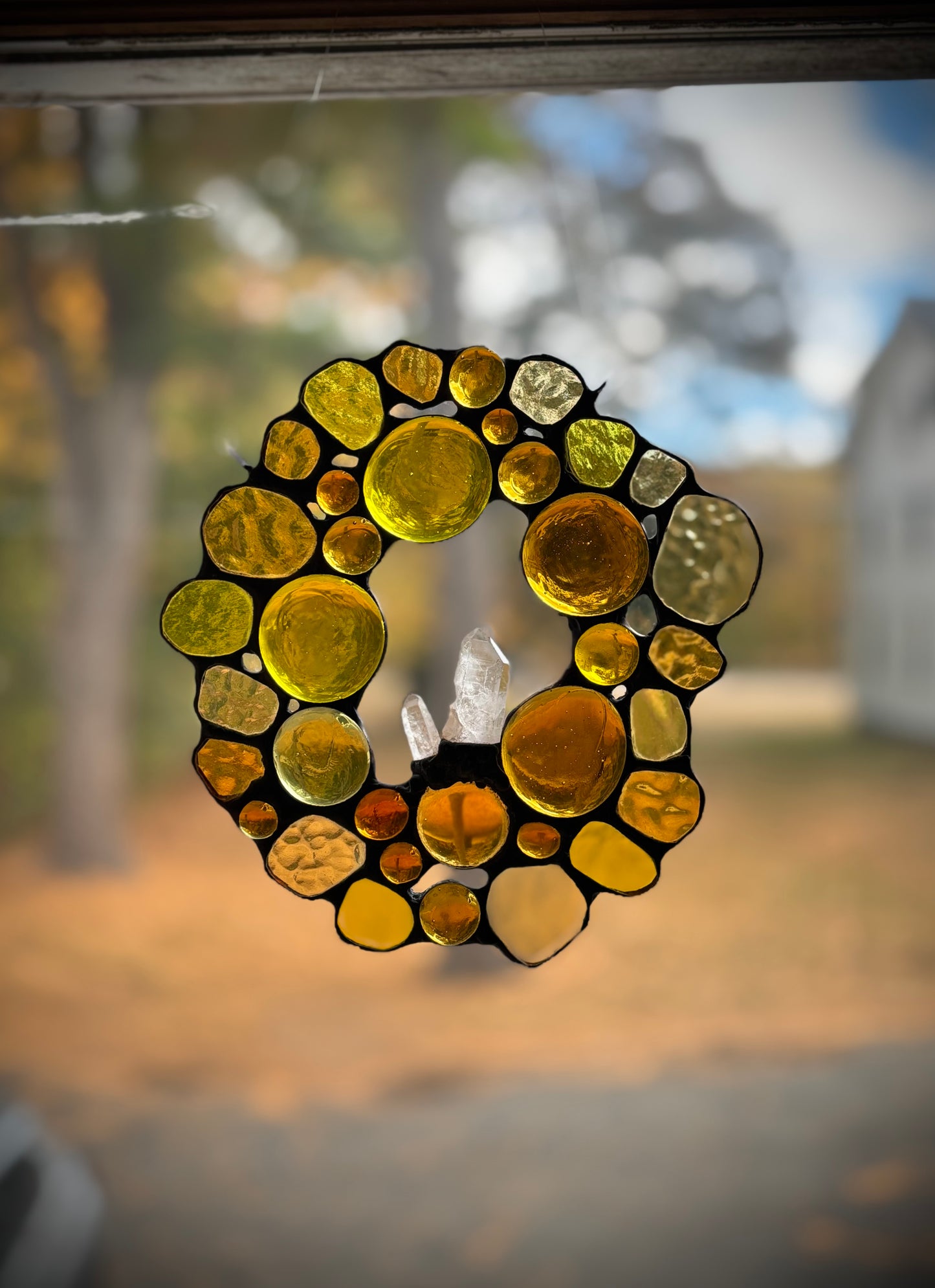 Stained Glass Quartz Crystal Cluster