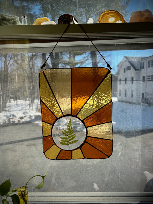 Sun Rays with Pressed Fern