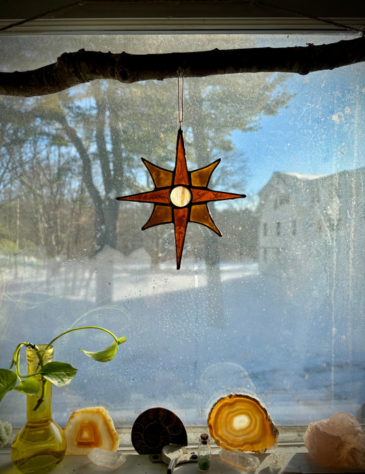 Nature Star Suncatcher with Pressed Flower Petals