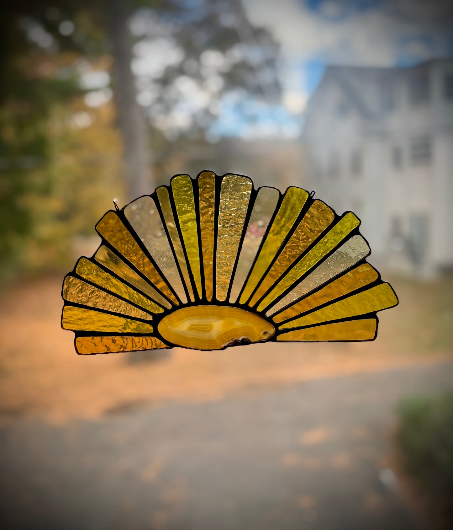 Agate Slice Stained Glass Suncatcher