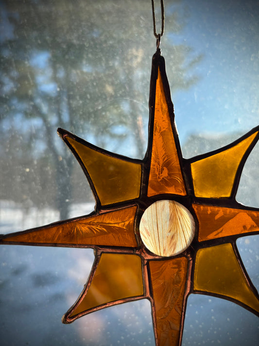 Nature Star Suncatcher with Pressed Flower Petals