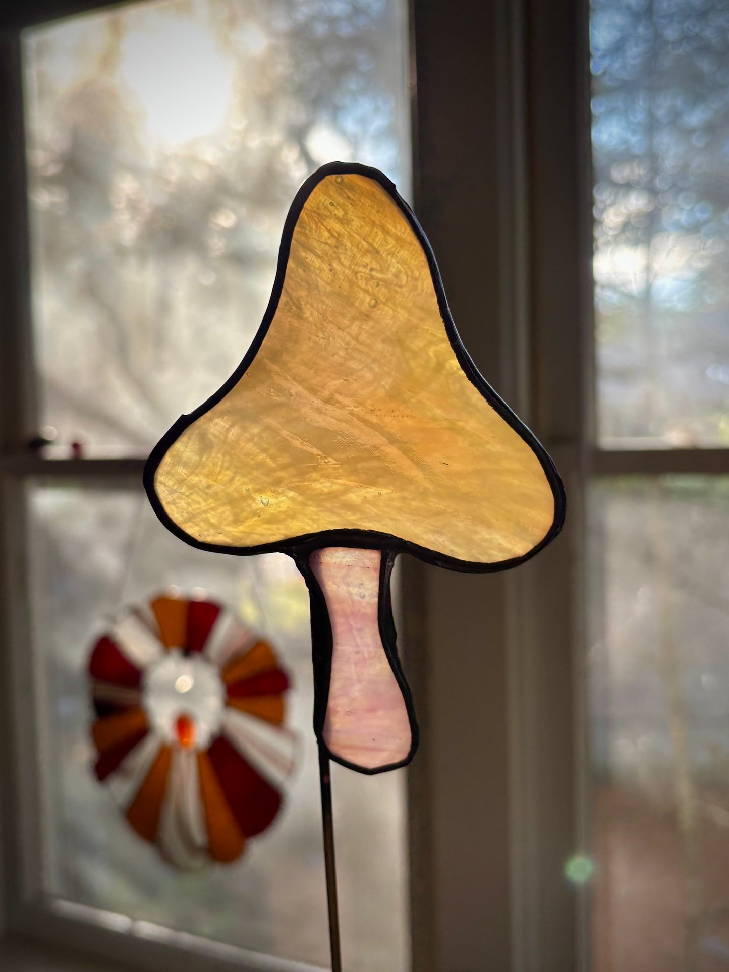 Iridescent Mushroom Plant Stake