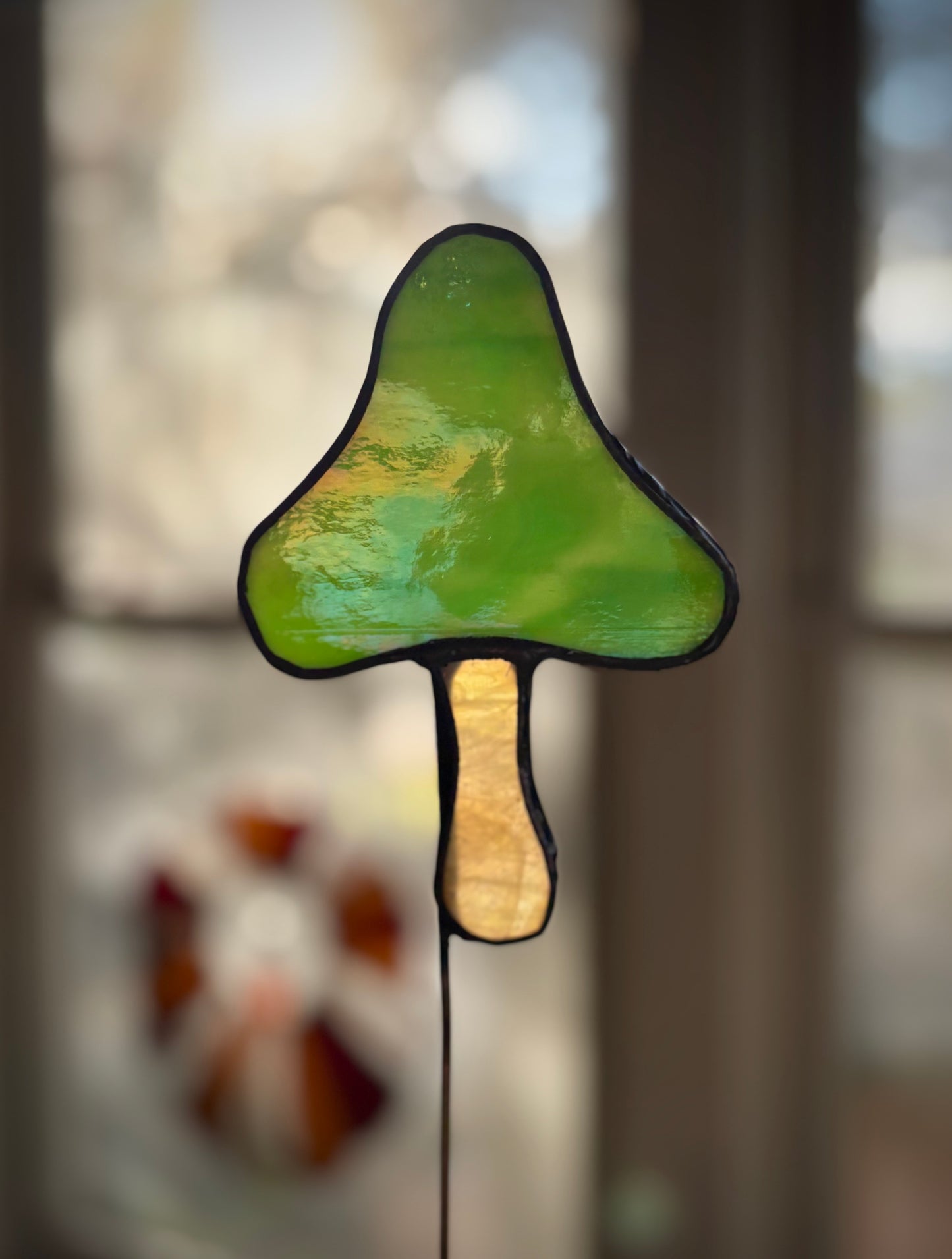 Iridescent Mushroom Plant Stake