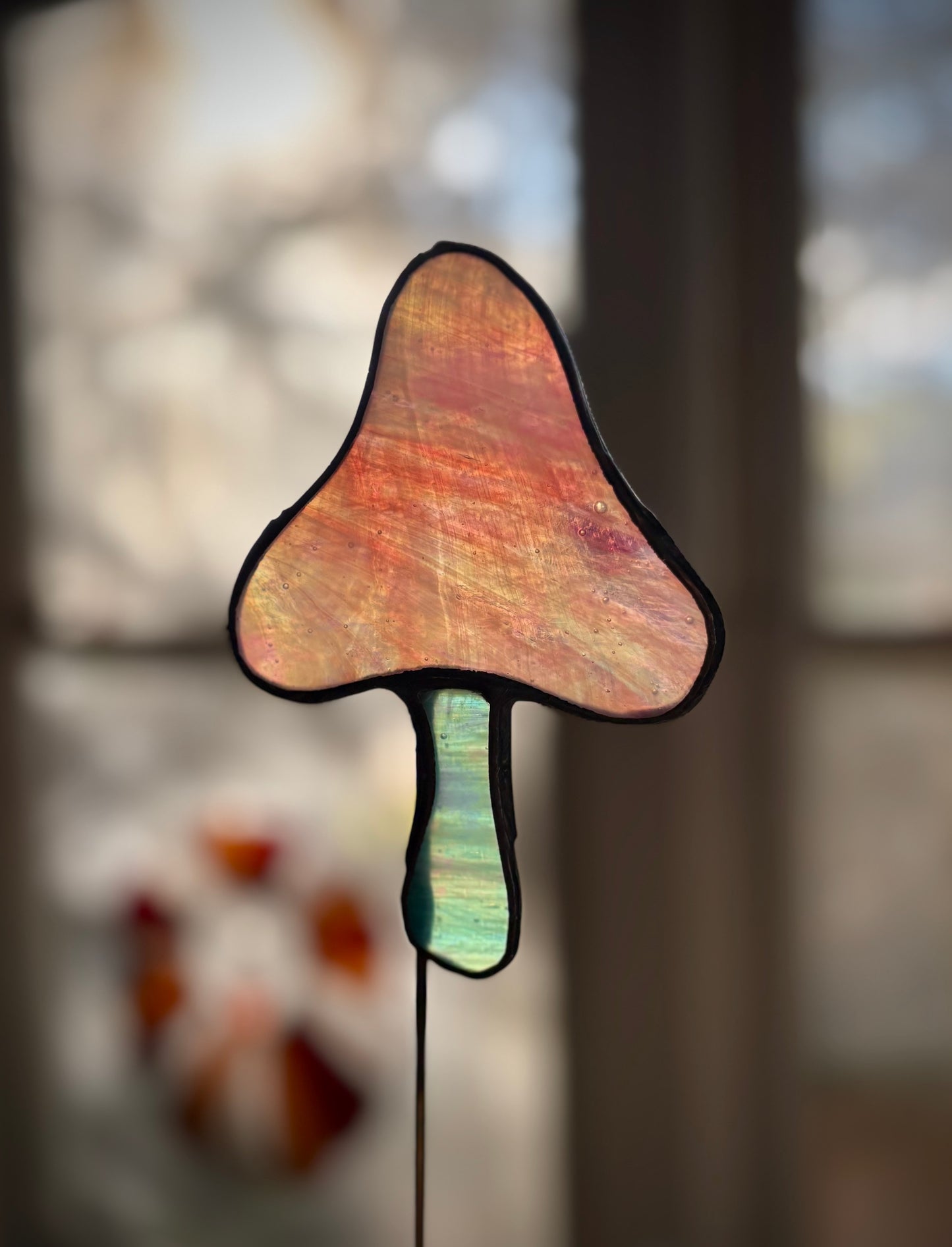 Iridescent Mushroom Plant Stake